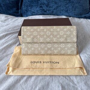Louis Vuitton Monogram Mini Lin Portefeuille Sarah M95311 W/Box